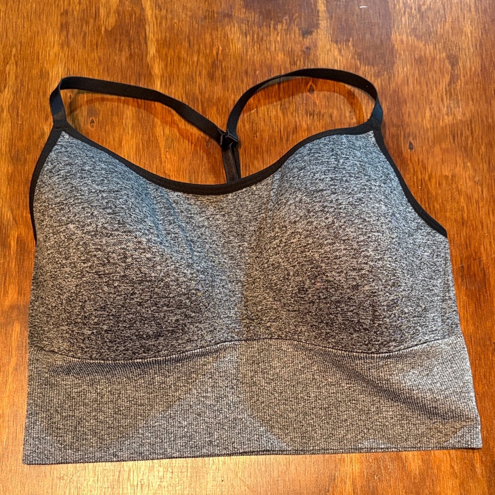 PINK Victoria's Secret Black and Gray Sports Bra